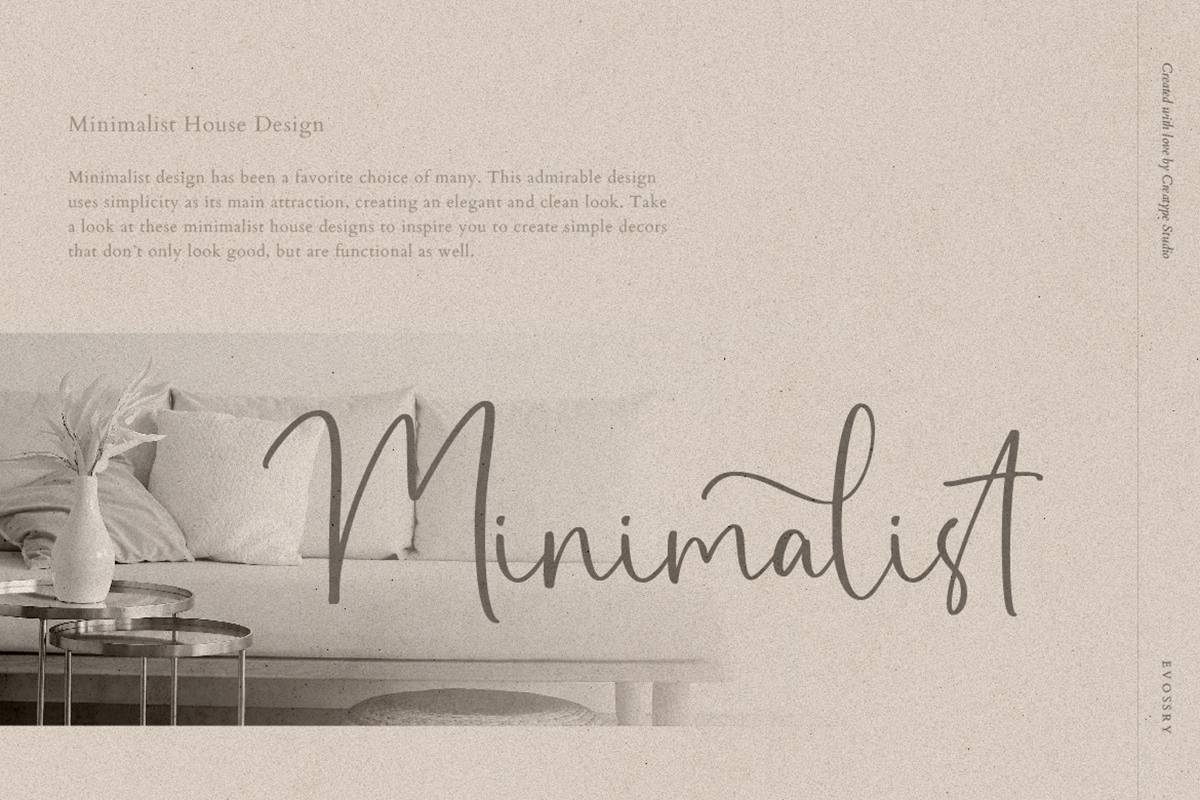 Evossry Elegant Font sample