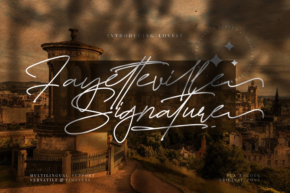 Fayetteville Signature Font sample