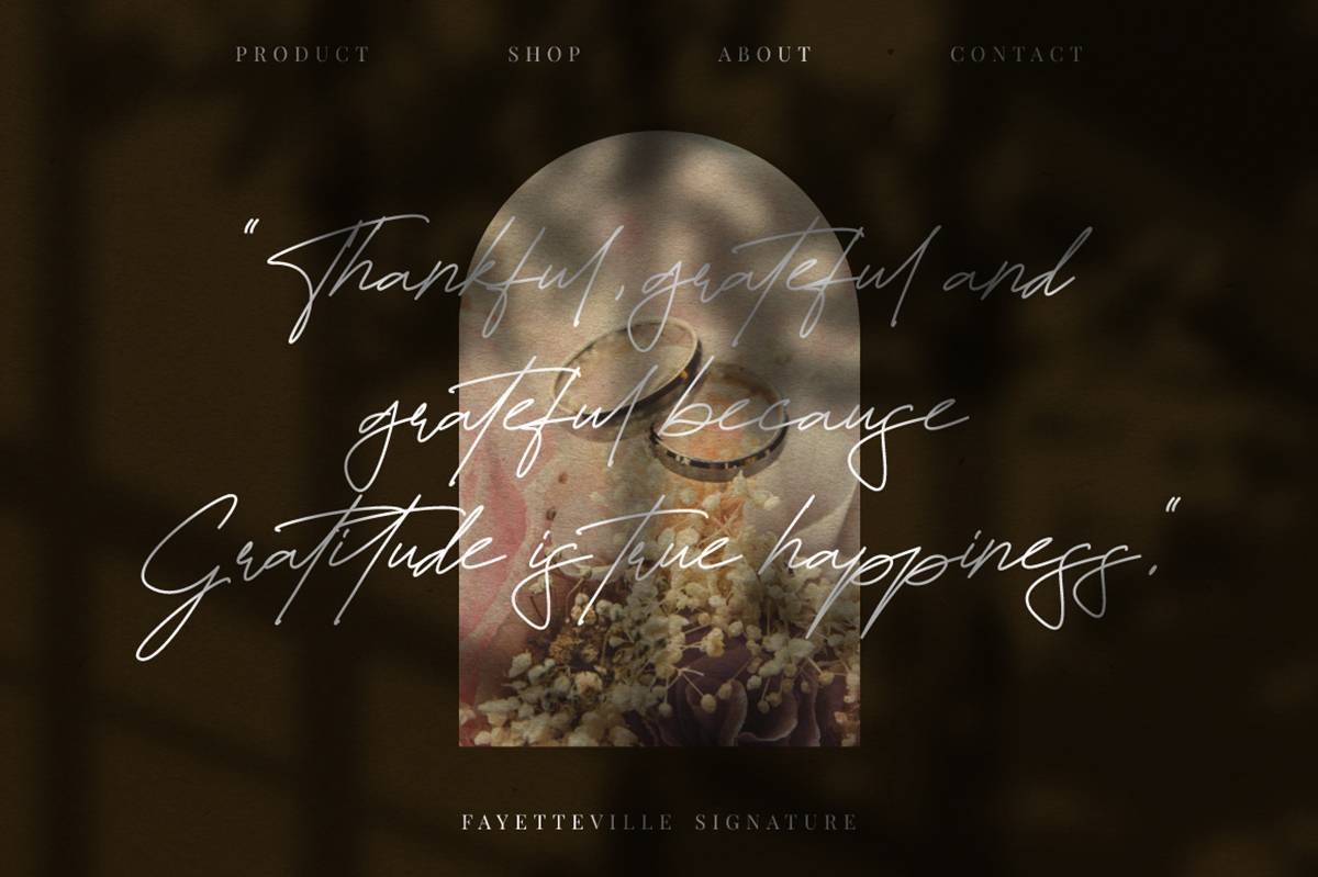 Fayetteville Signature Font sample