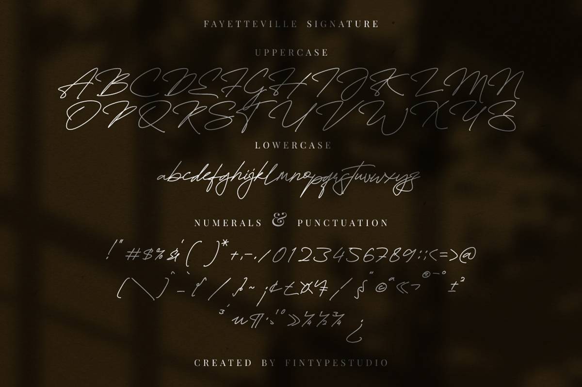 Fayetteville Signature Font sample