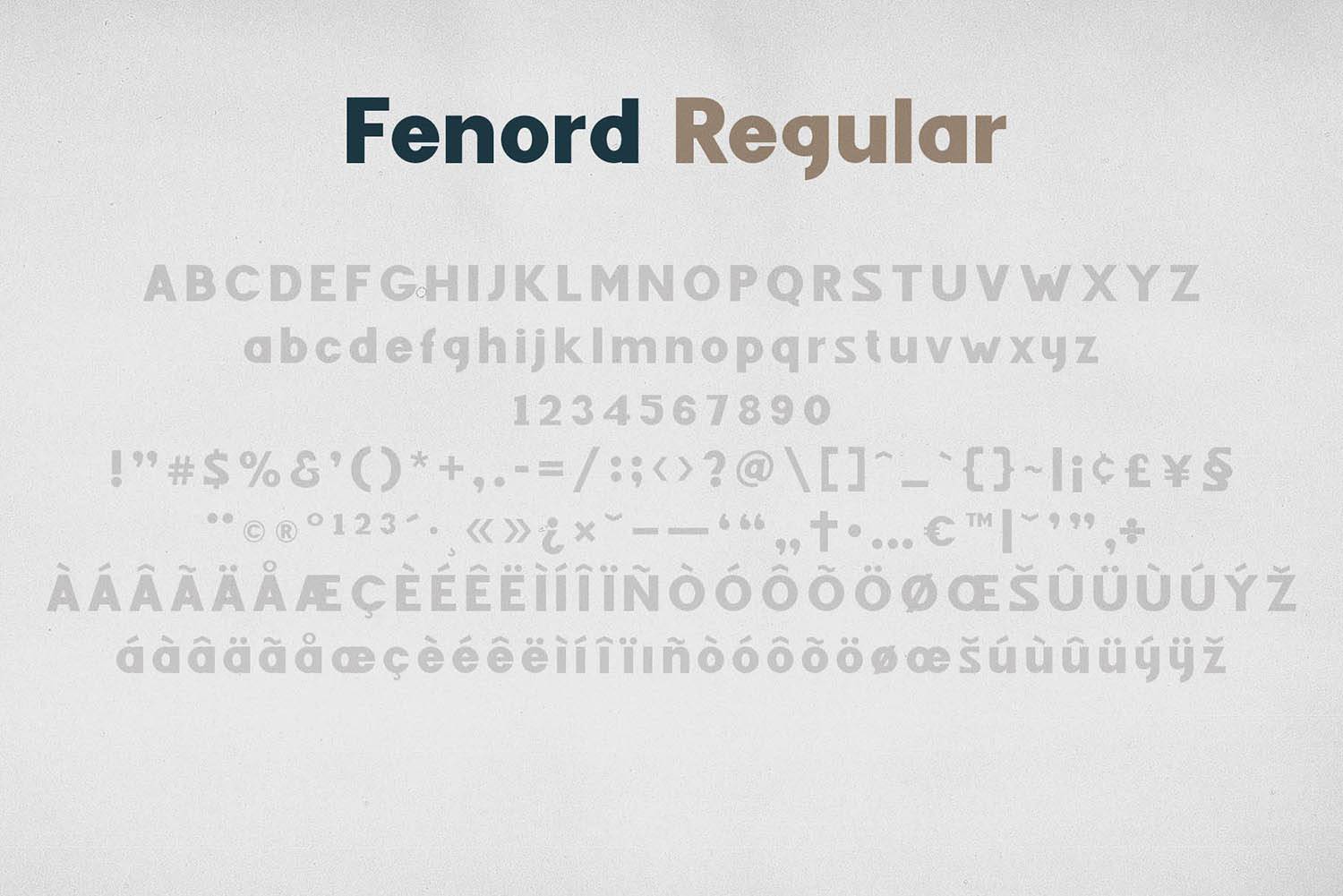 Fenord Font sample