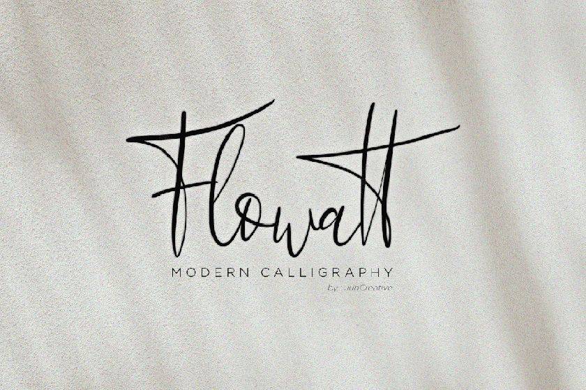 Flowatt Font sample