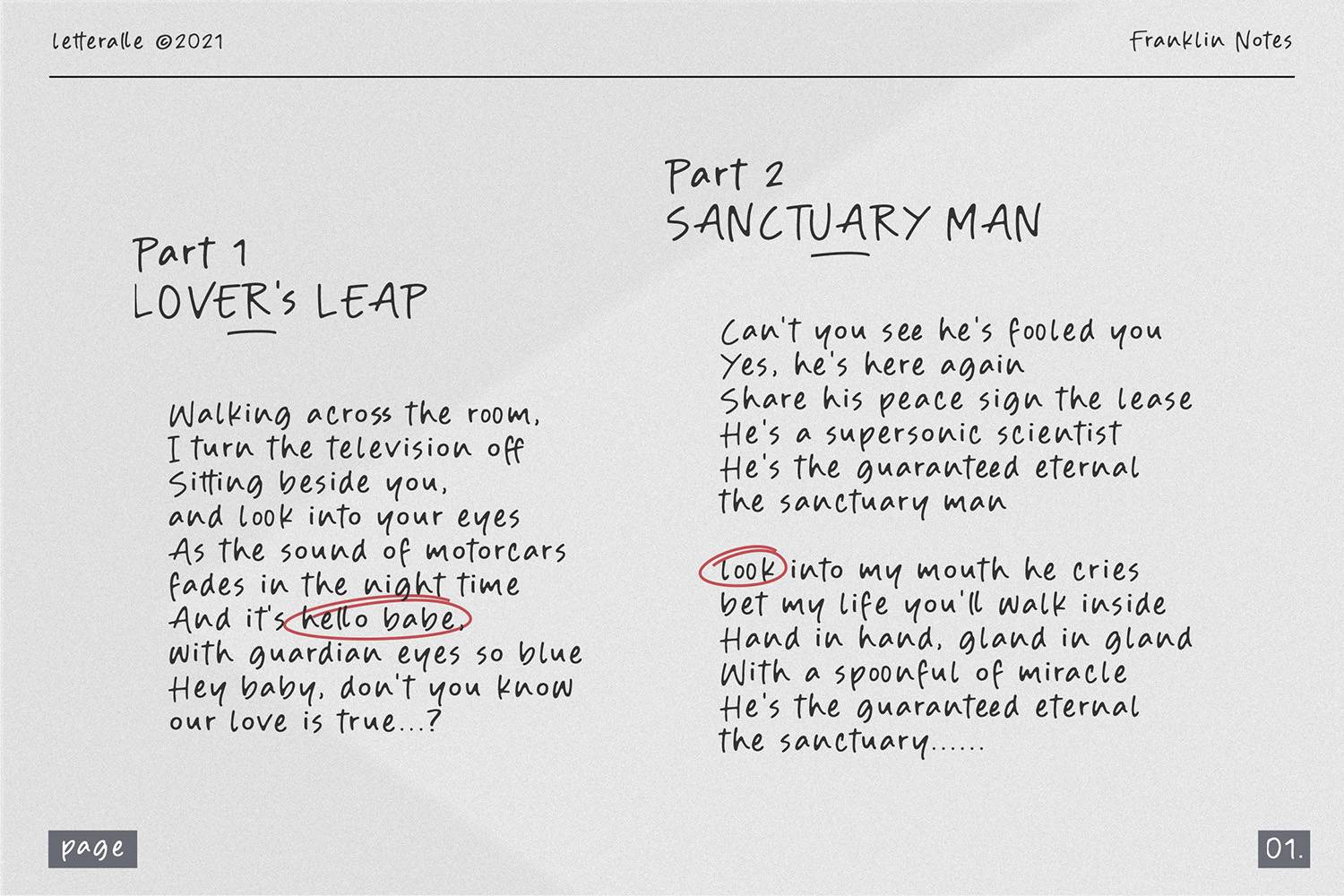 Franklin Notes Font sample