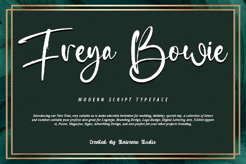 Freya Bowie Font sample