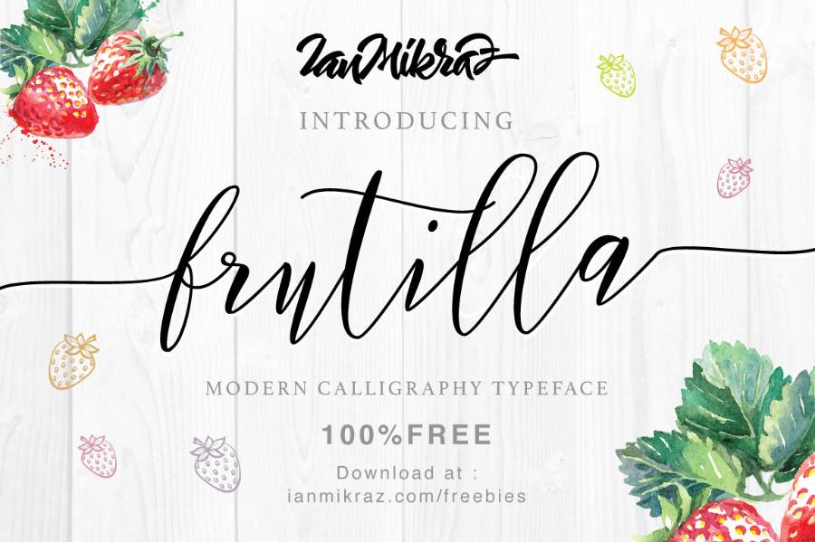 Fruitilla Modern Script Typeface sample