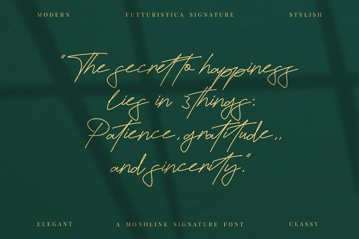Futturistica Signature Font sample
