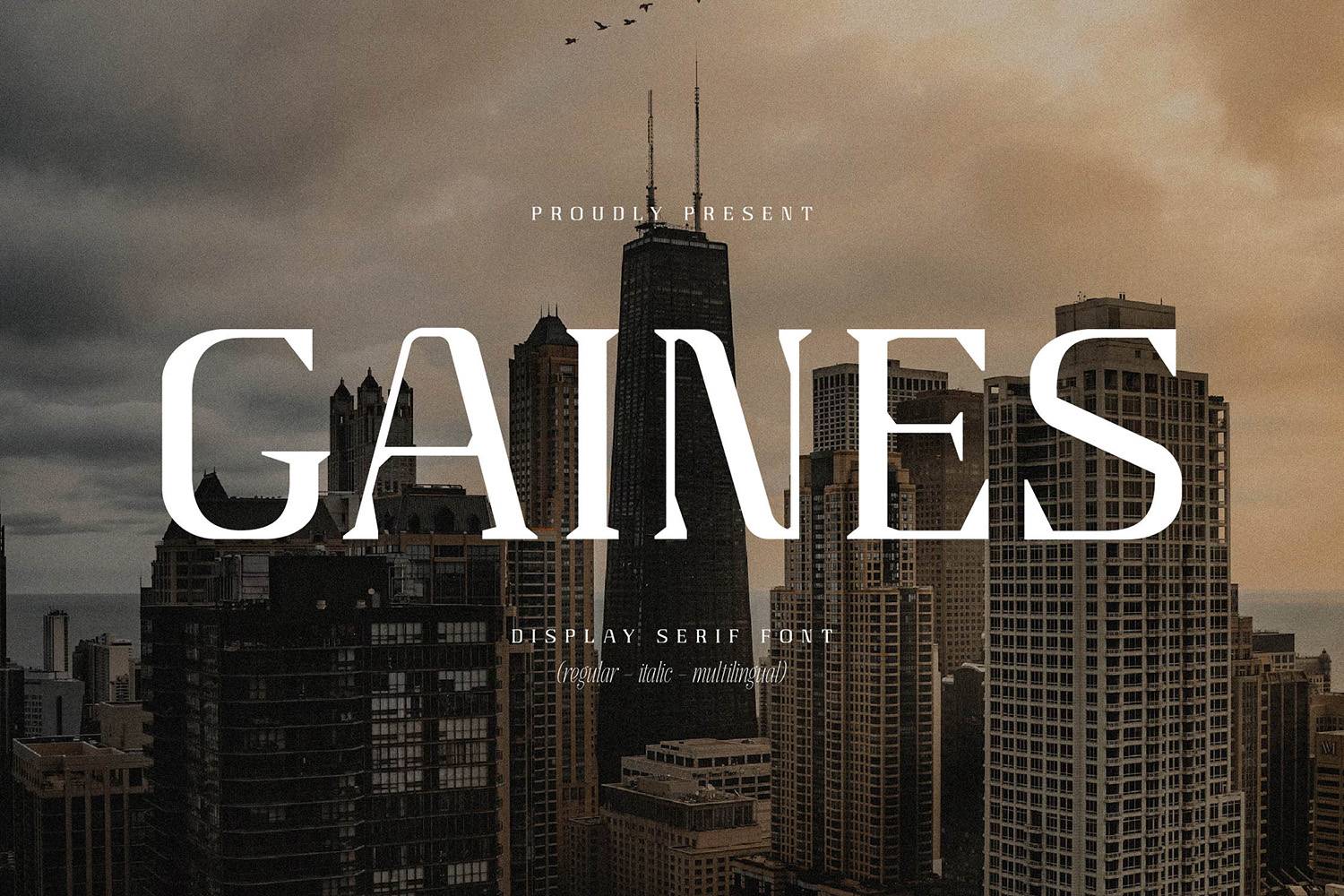 Gaines Font sample