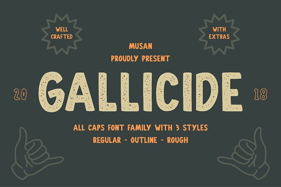 Gallicide Display Font Family sample