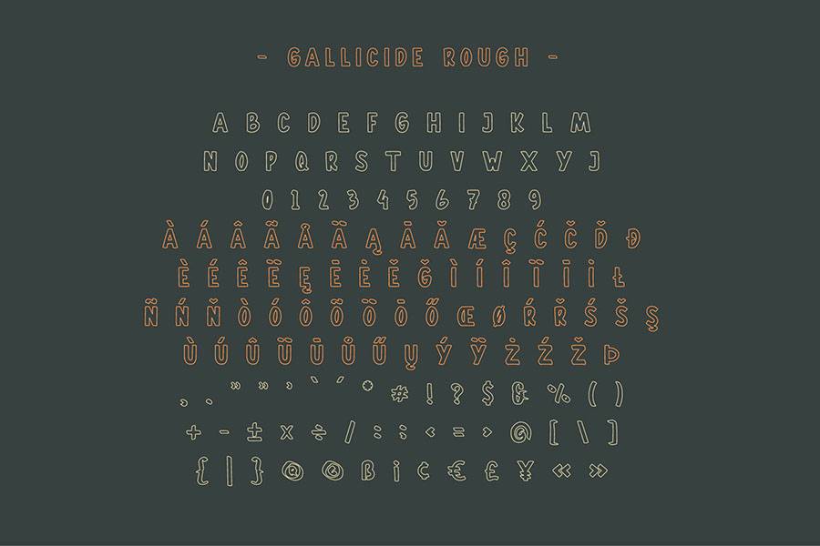 Gallicide Display Font Family sample