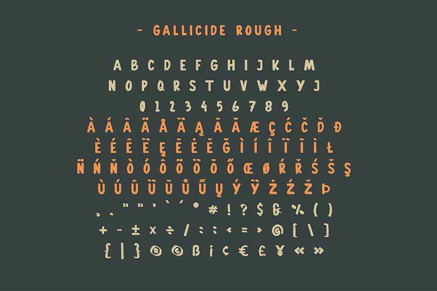 Gallicide Display Font Family sample
