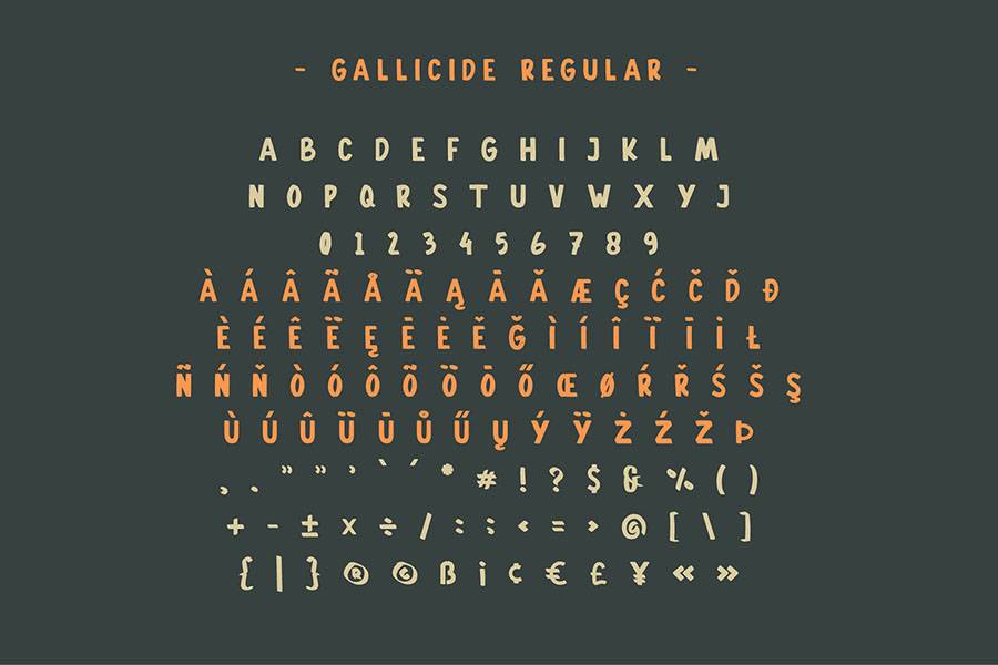 Gallicide Display Font Family sample