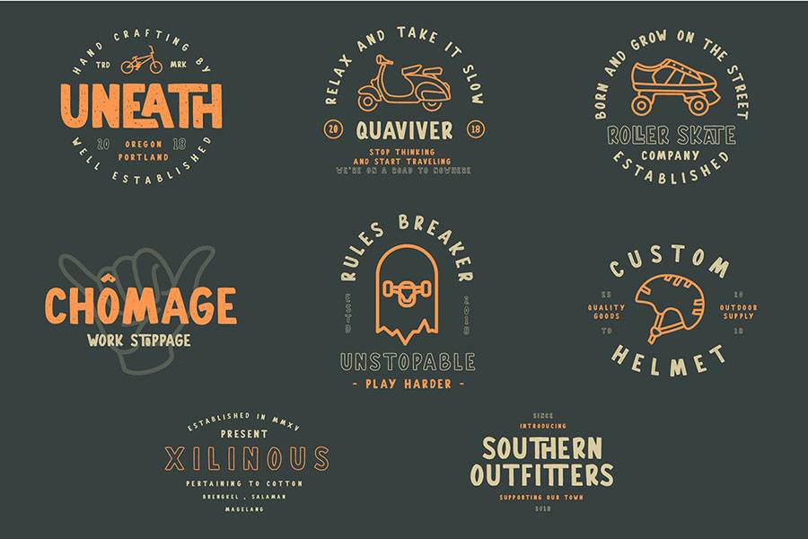 Gallicide Display Font Family sample