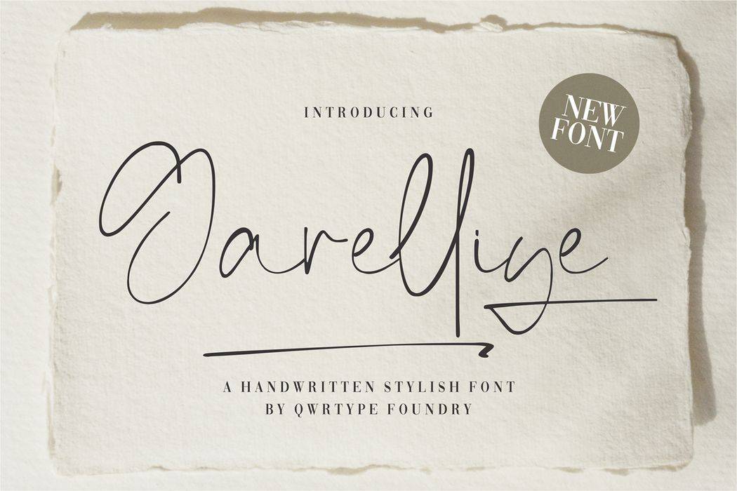 Garelliye Font sample
