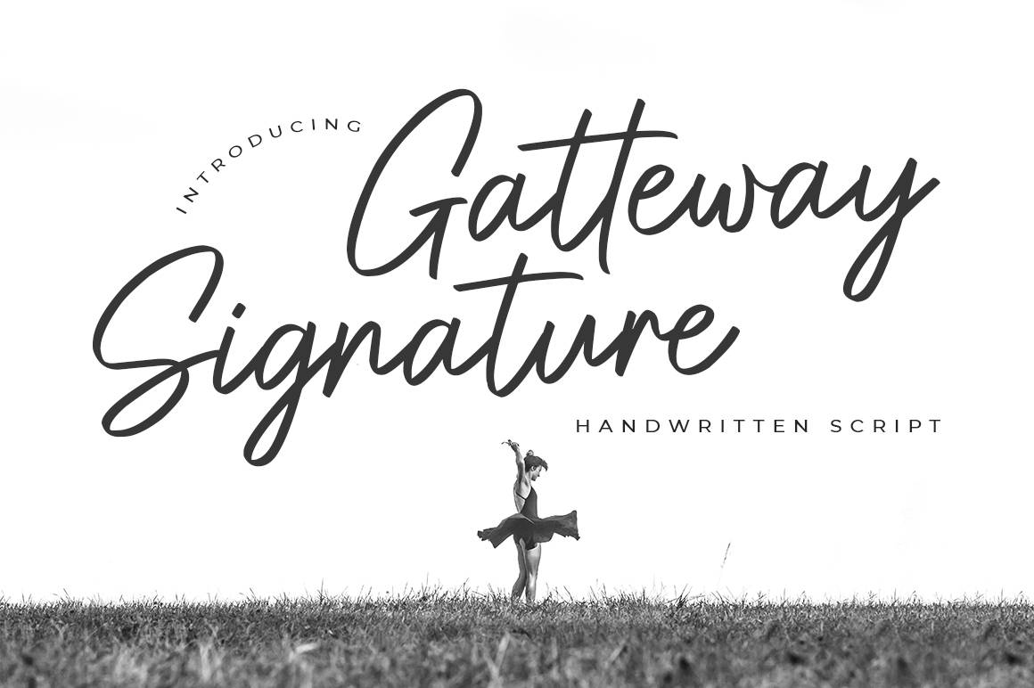 Gatteway Signature Font sample