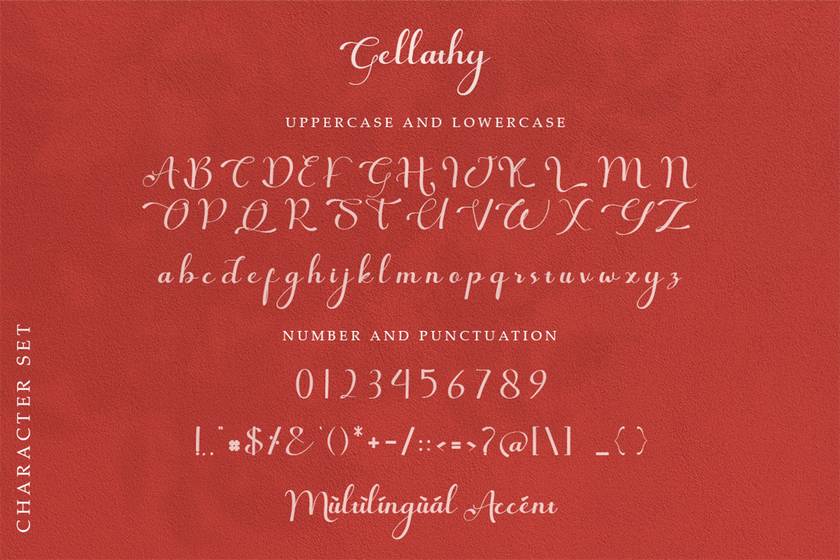 Gellathy Font sample