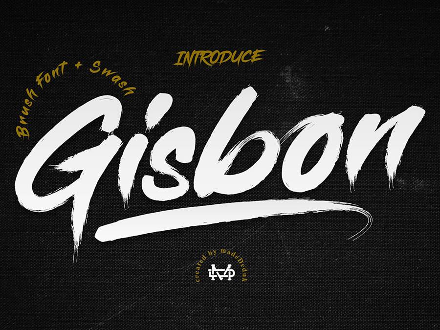 Gisbon Brush Lettering Font sample
