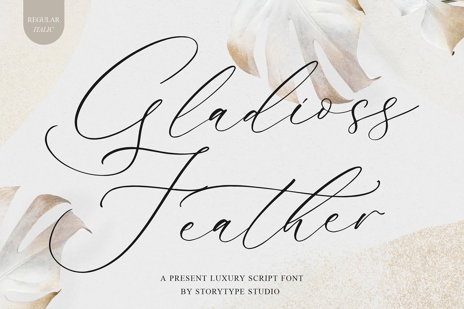 Gladioss Feather Font sample