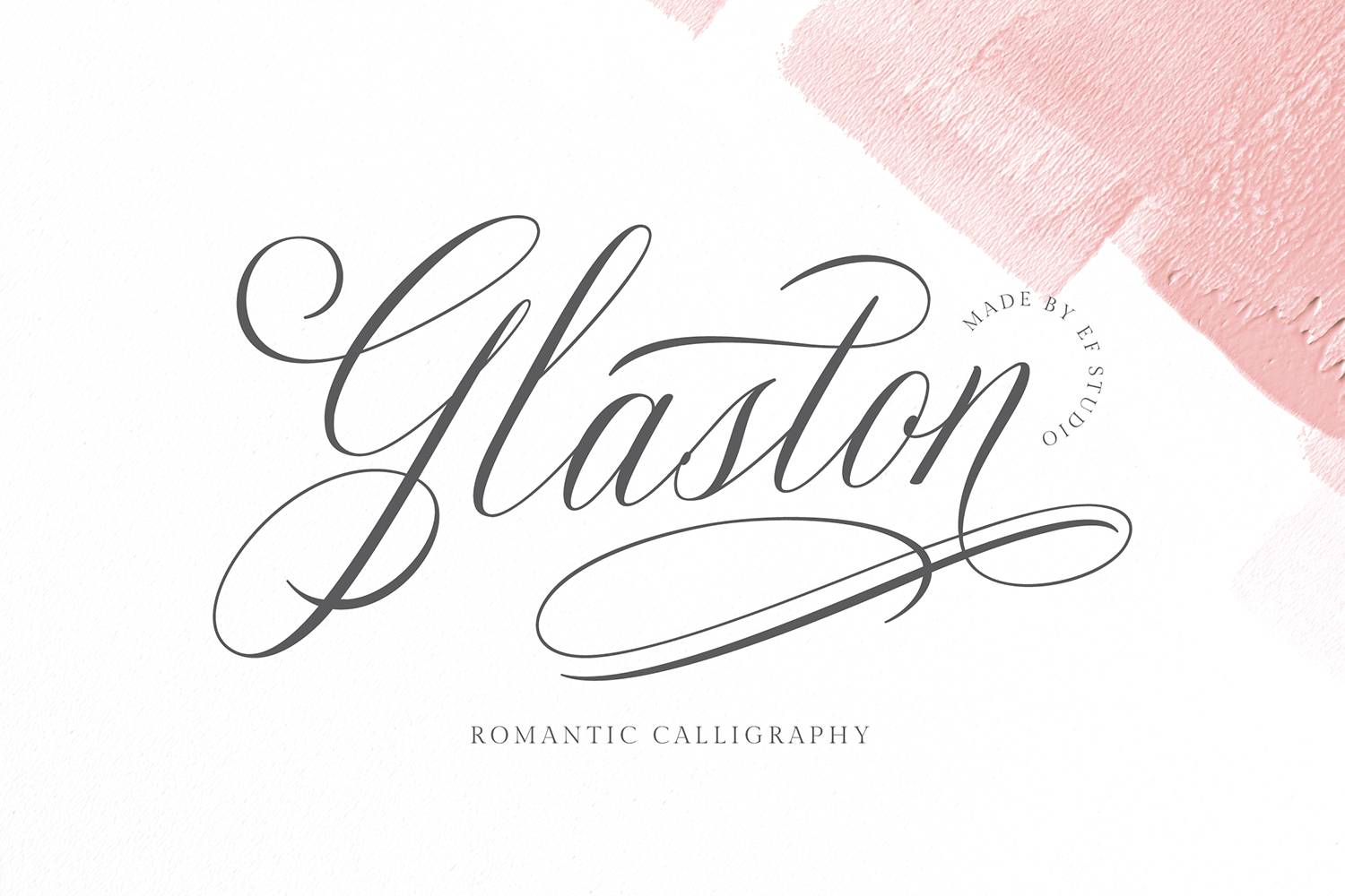 Glaston Romantic Font sample