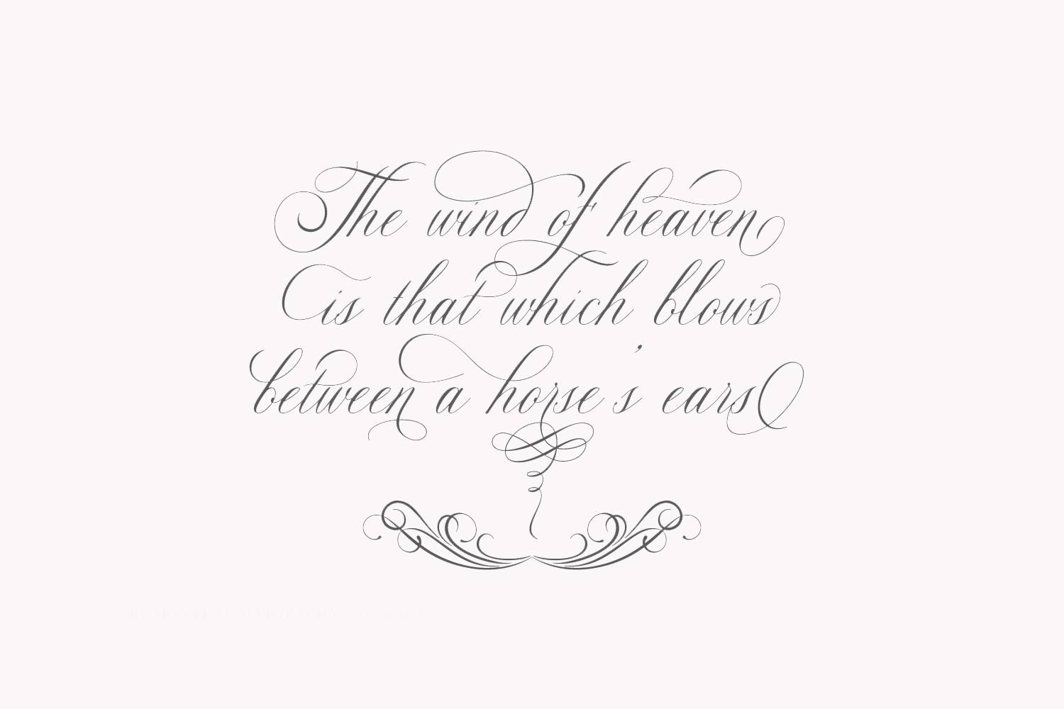 Glaston Romantic Font sample