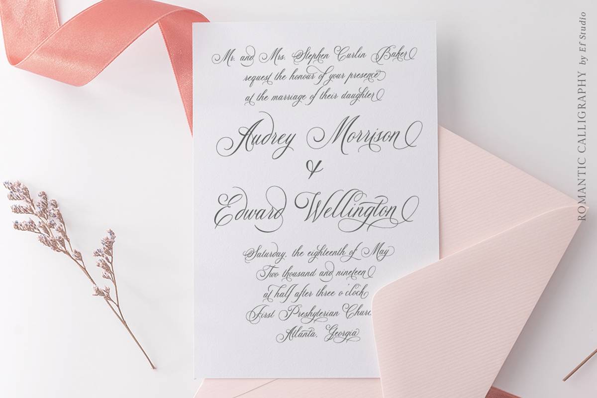 Glaston Romantic Font sample