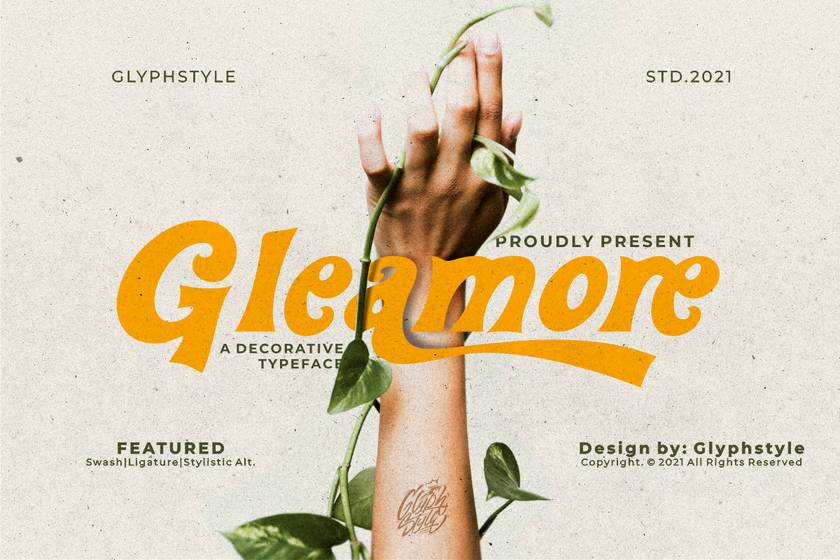 Gleamore Font sample