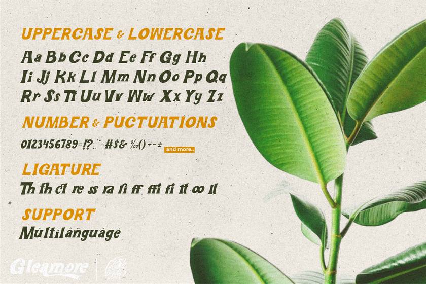 Gleamore Font sample