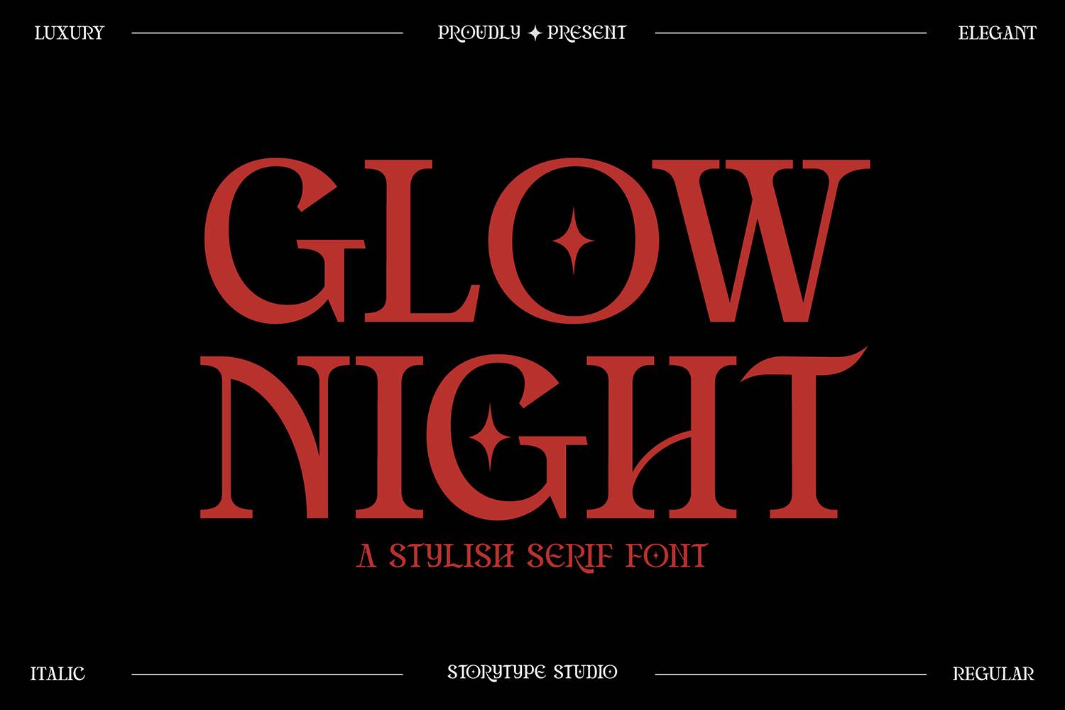 Glow Night Font sample