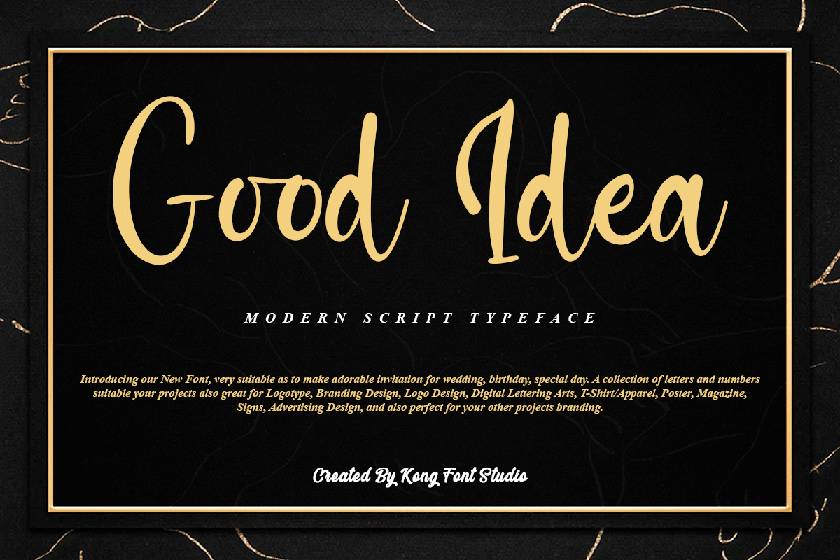Good Idea Font sample