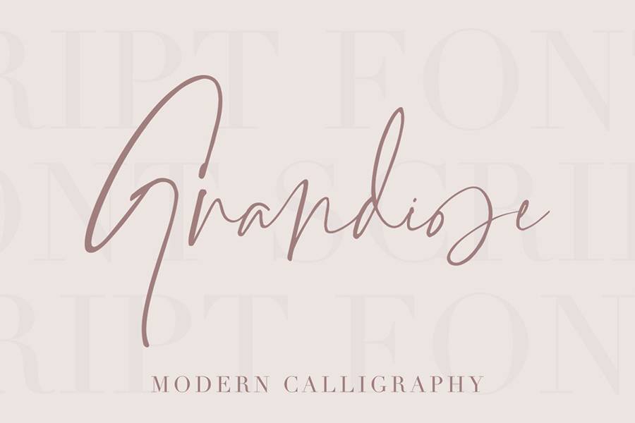 Grandiose Stylish Signature Font sample
