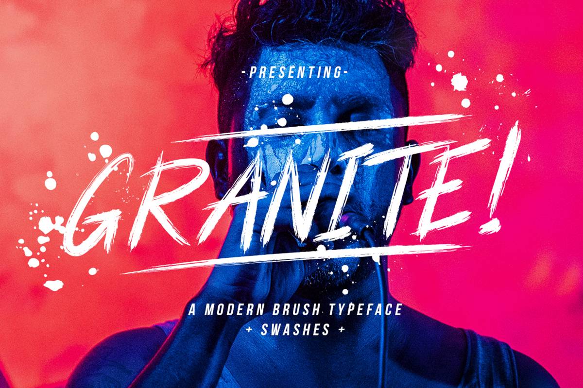 Granite Brush Font sample
