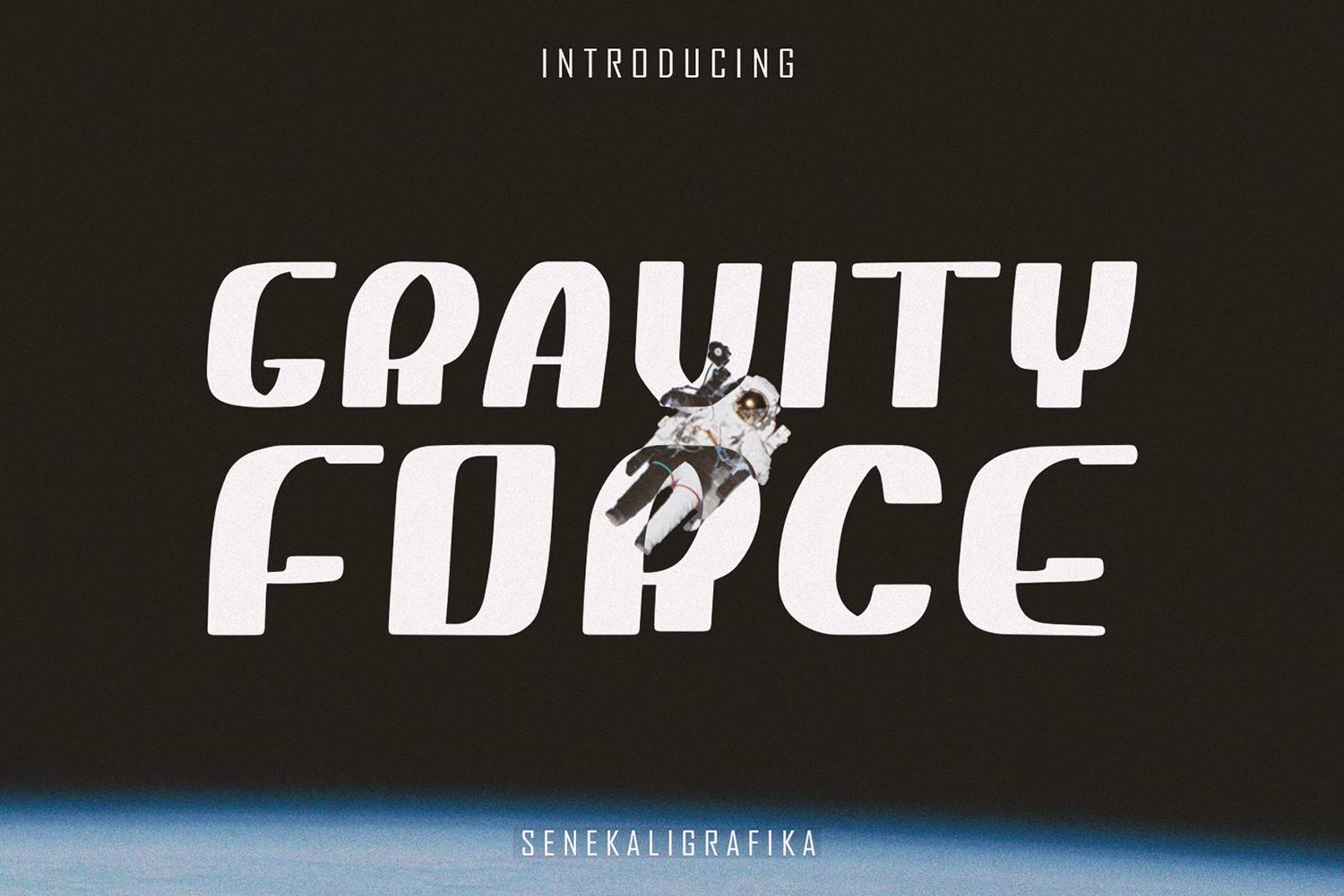 Gravity Force Font sample