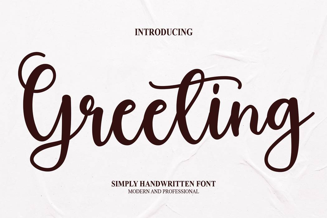 Greeting Font sample