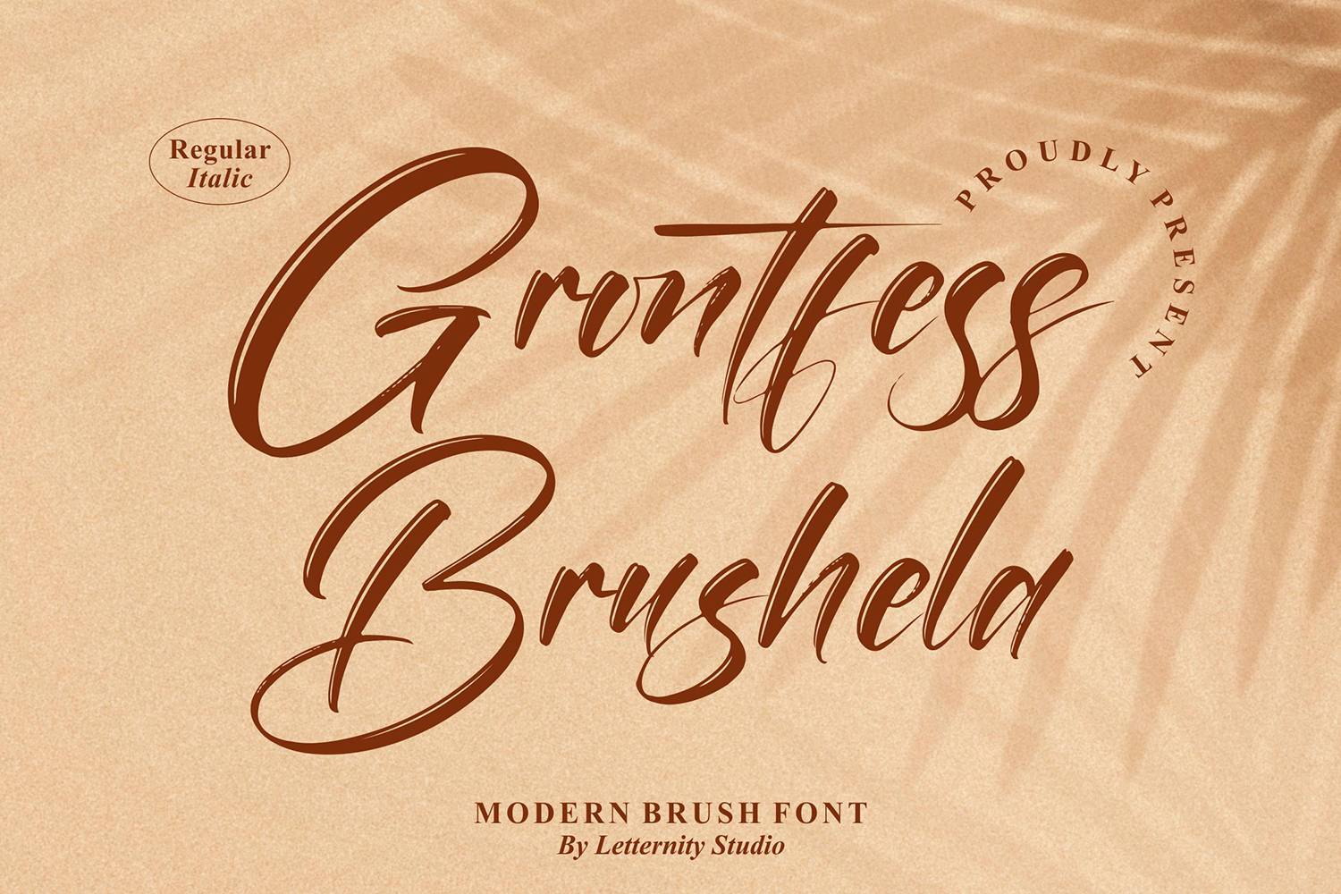 Grontfess Brushela Font sample
