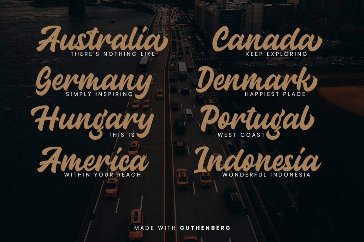 Guthenberg Font sample