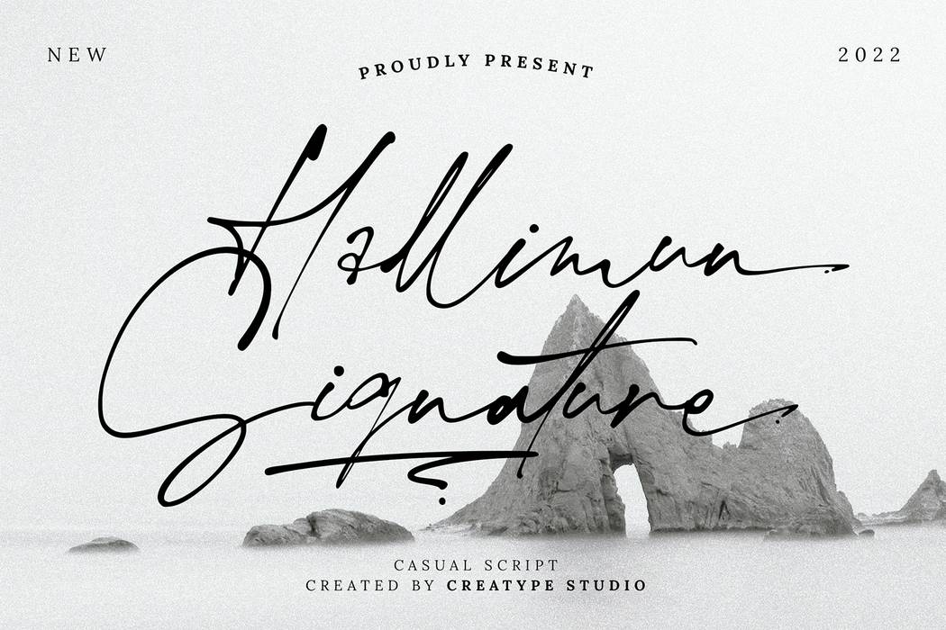 Hallimun Signature Font sample