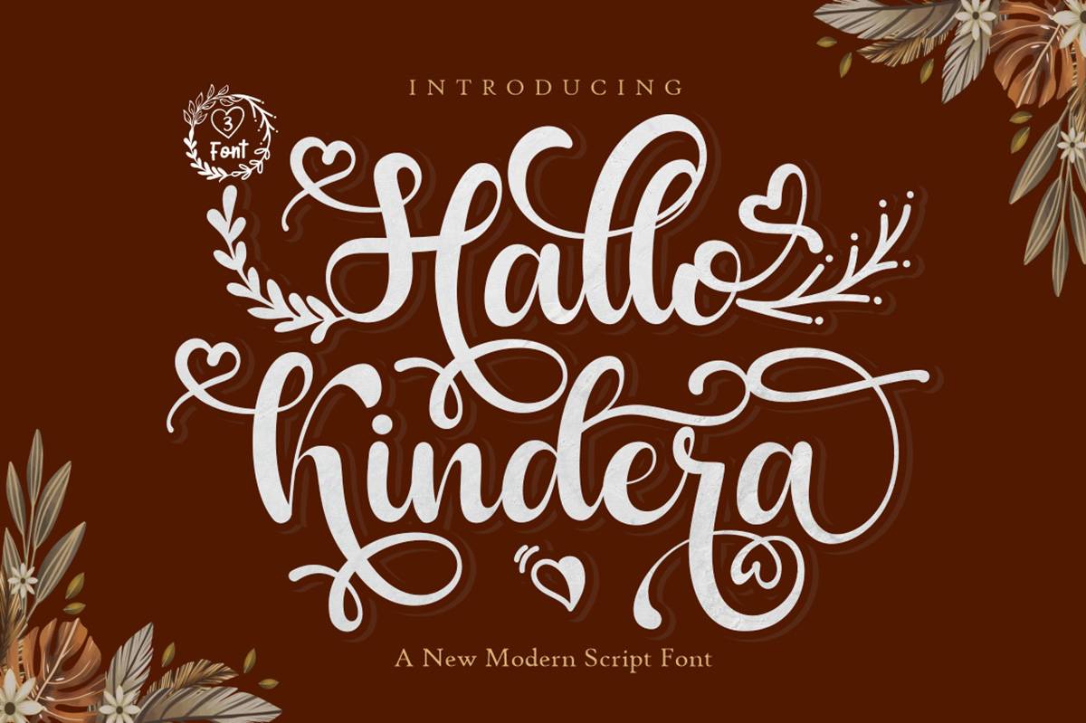 Hallo Kindera Font sample