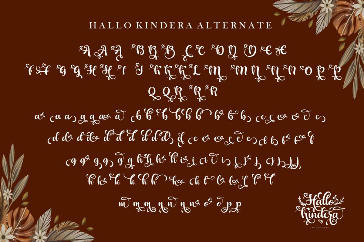 Hallo Kindera Font sample