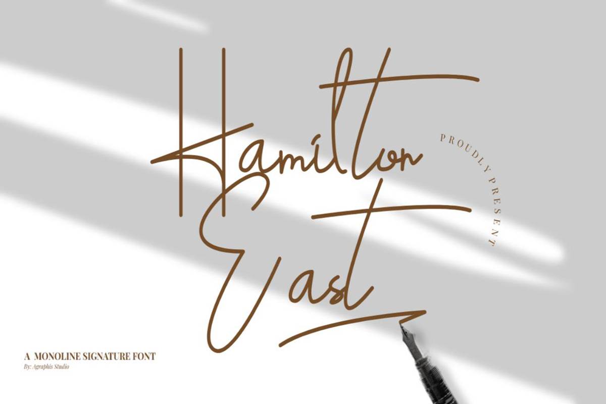 Hamilton East Font sample