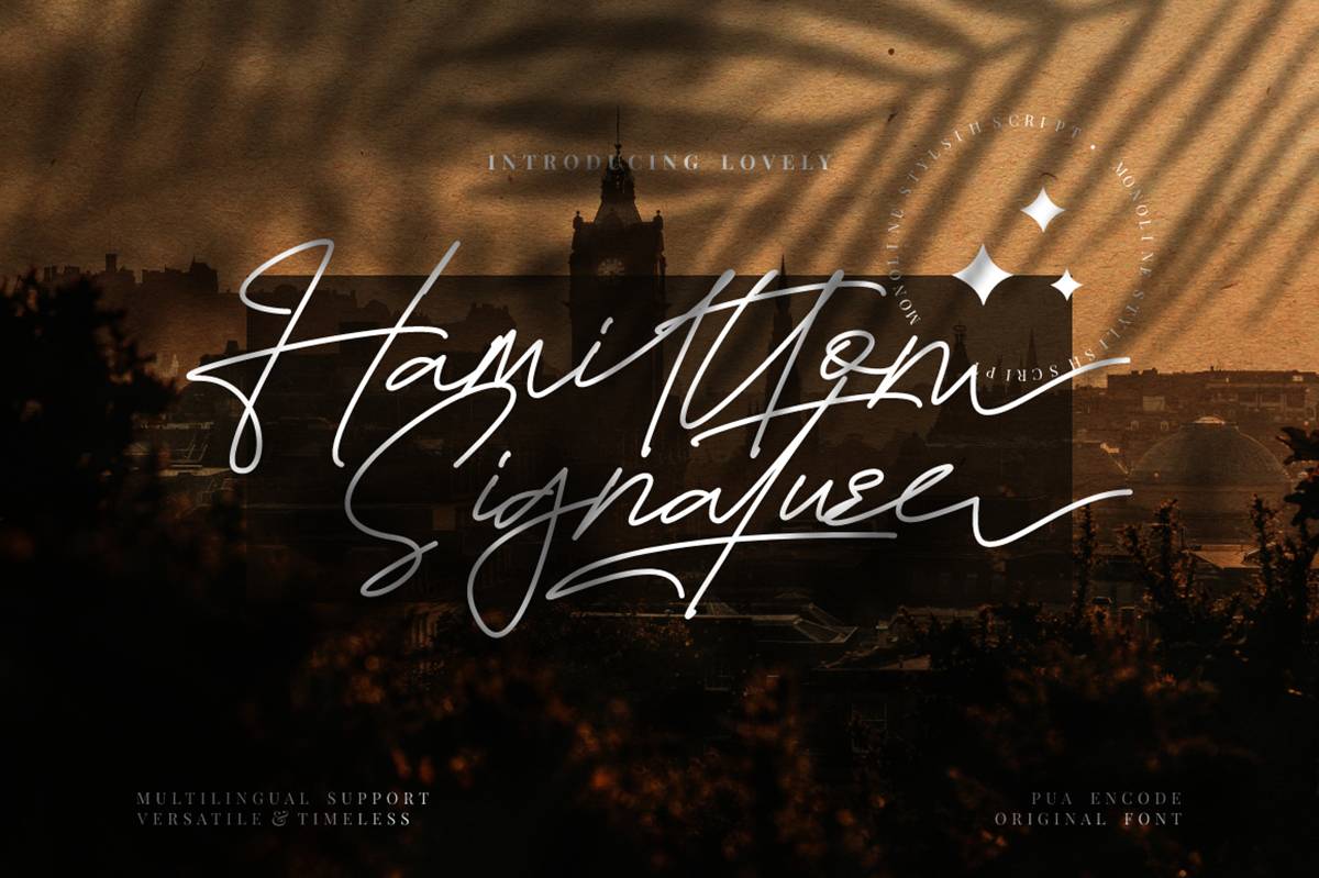 Hamiltton Signature Font sample