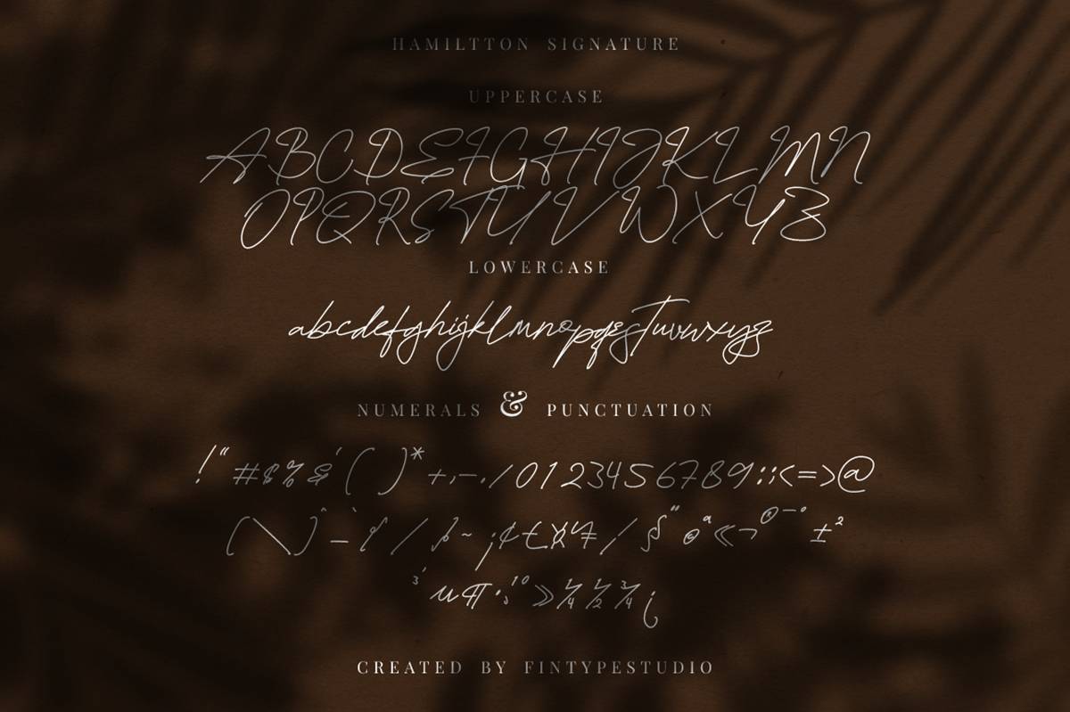 Hamiltton Signature Font sample