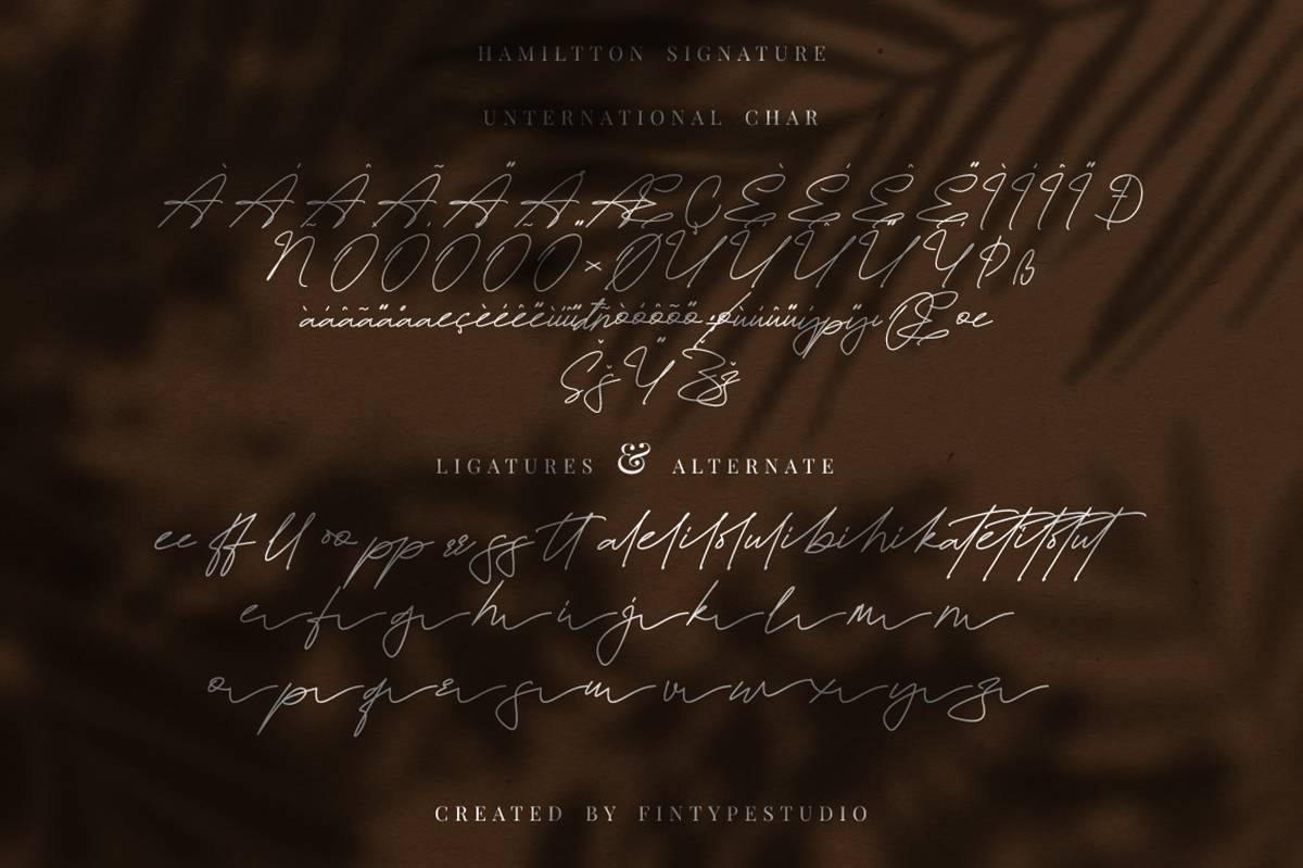 Hamiltton Signature Font sample
