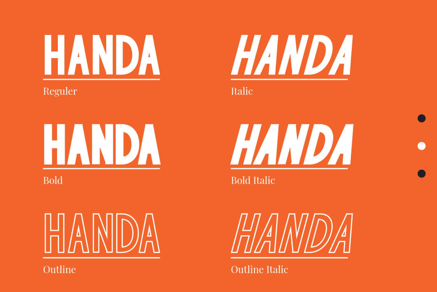 Handa Font sample