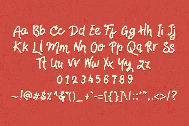 Hands-Down Typeface sample