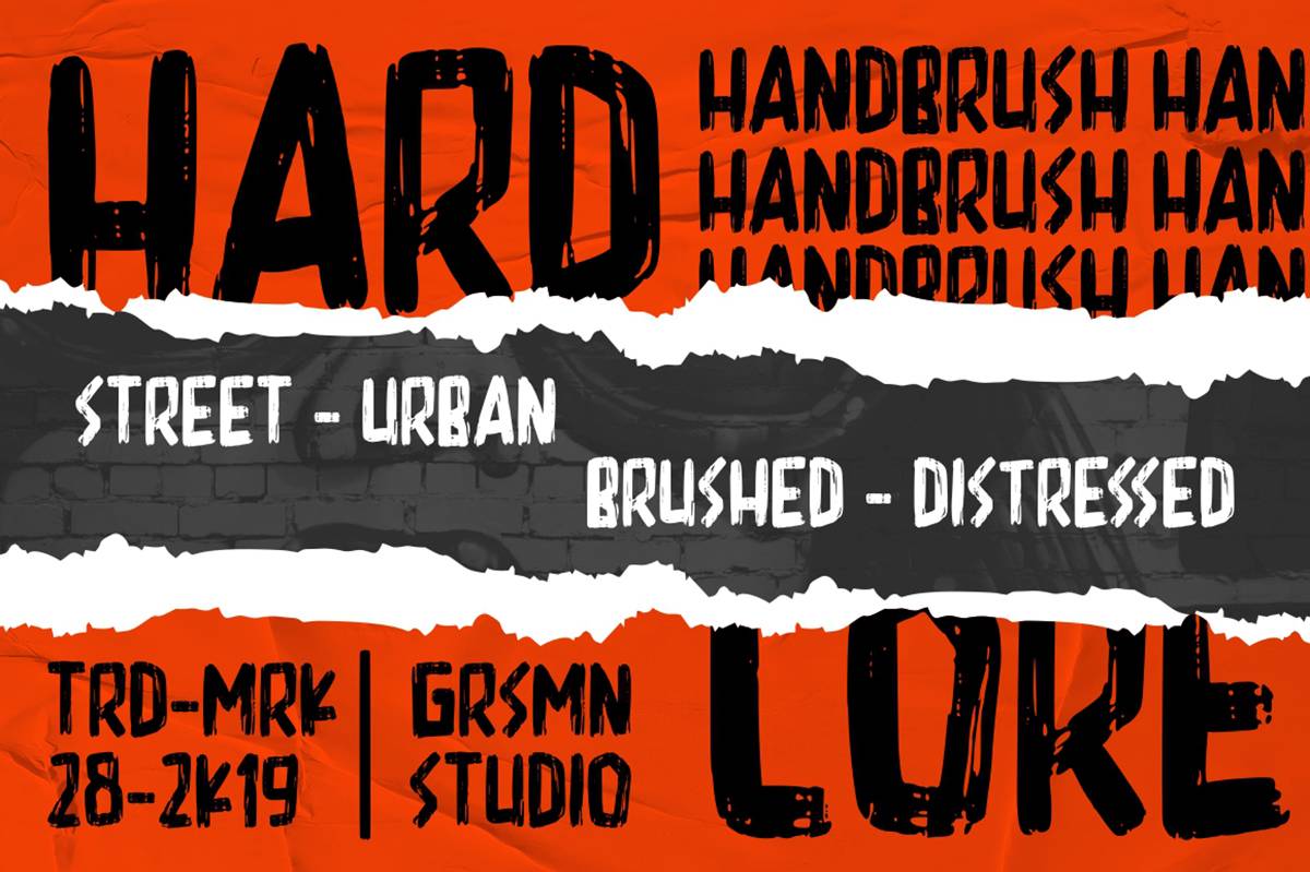 Hardcore Brush Font sample