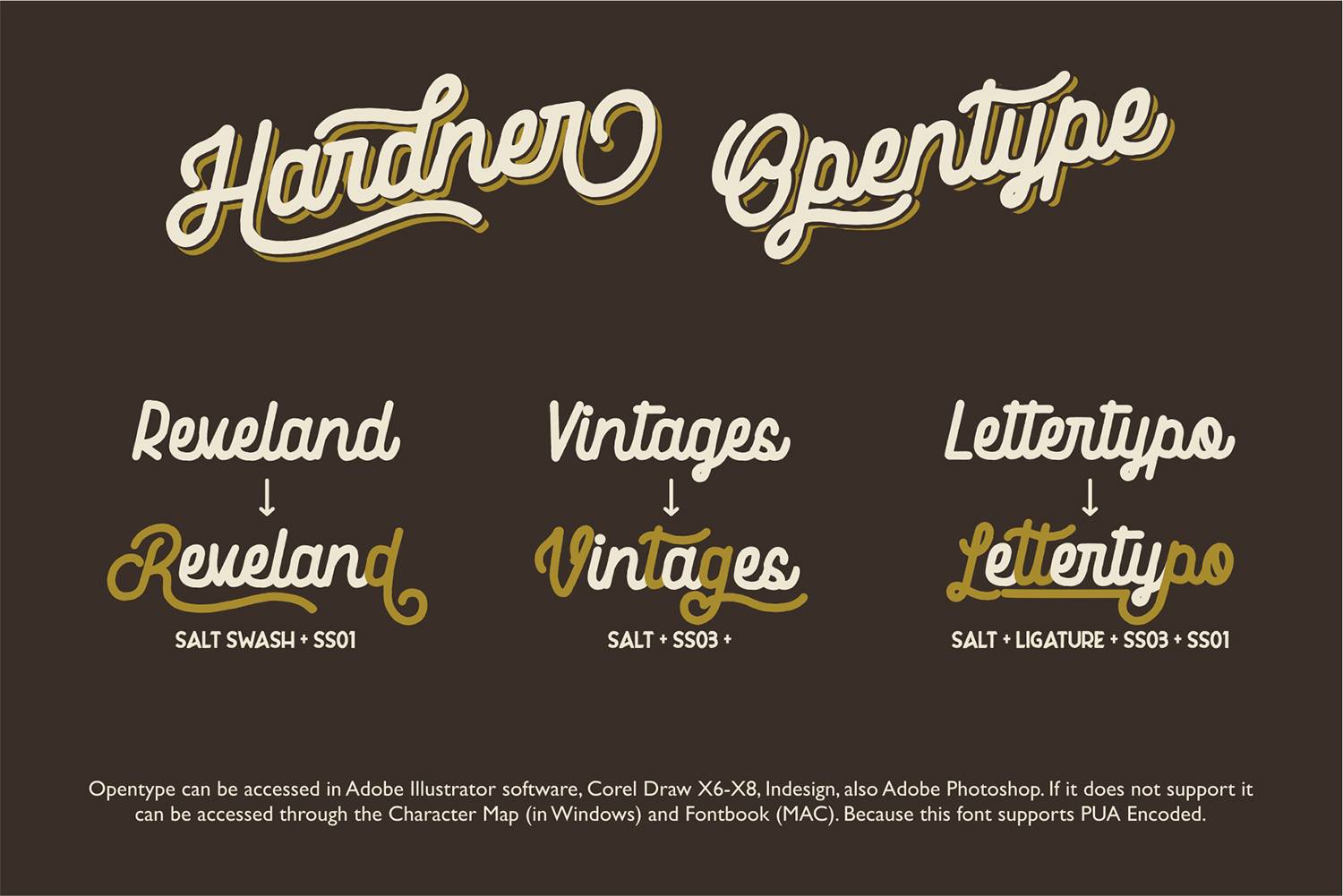 Hardner Retro Font sample