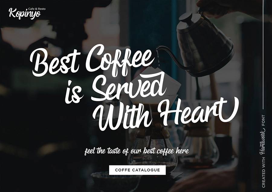 Hardwork Bold Script Font sample