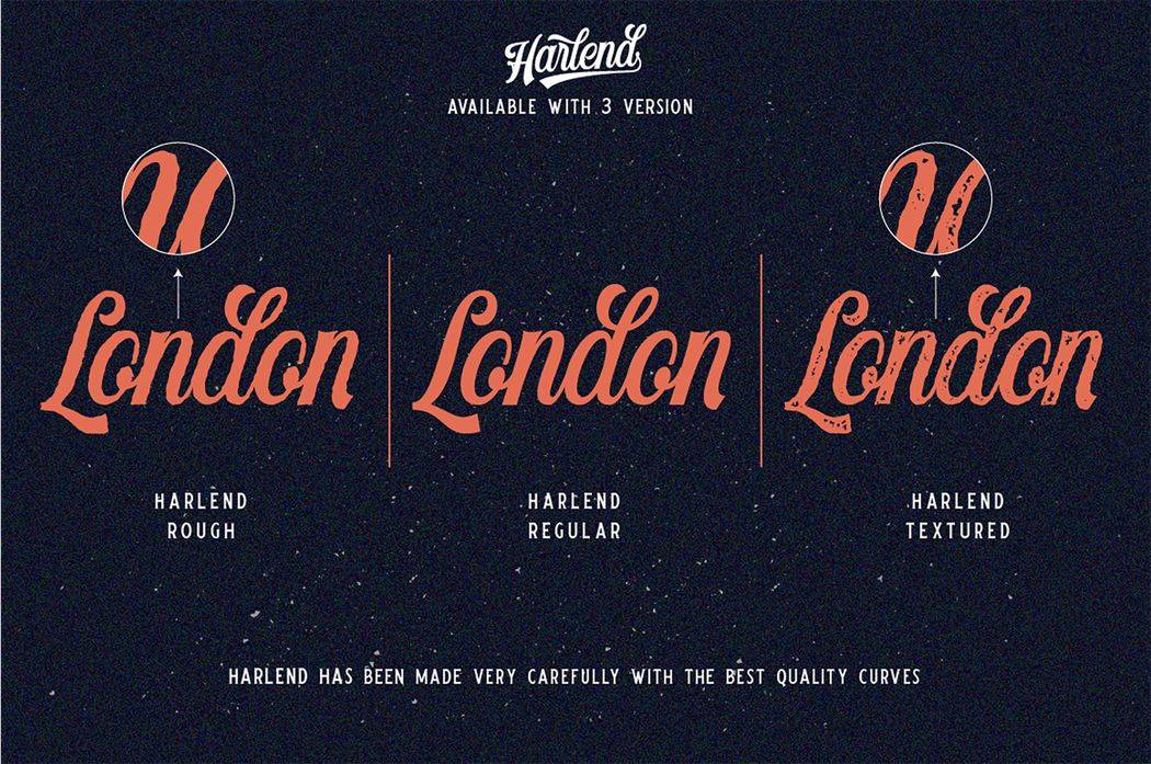 Harlend Script Font sample
