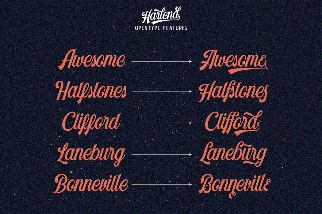 Harlend Script Font sample