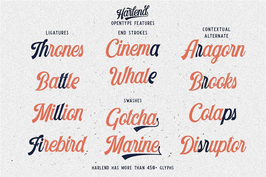 Harlend Script Font sample