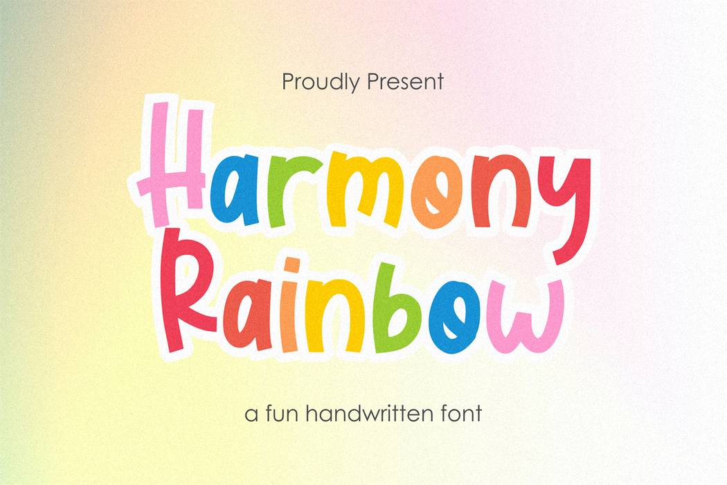 Harmony Rainbow Font sample